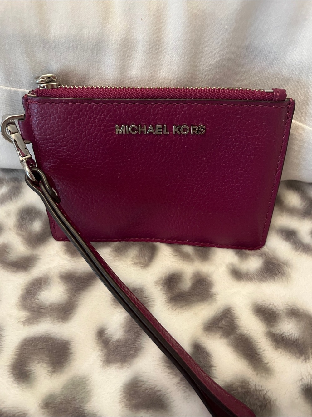 Michael Kors Wristlet in Deep Raspberry Pink